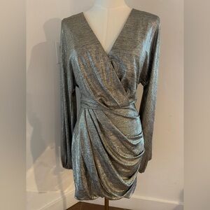 Ramy Brooke silver short v neck dress size small. Perfect conditions.